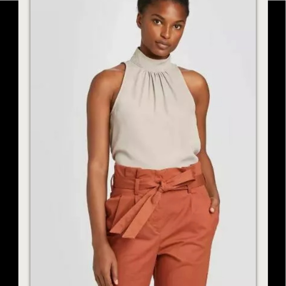 Prologue Blouse Sleeveless Halter Neck Gray S A9